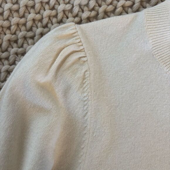 Pair of Boden Antonia Puff Sleeve Sweater Jumper Set of Two Black Cream Basics - Picture 13 of 15